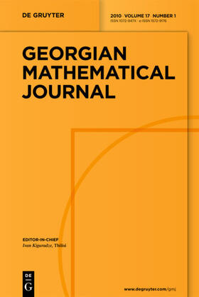 Editor-in-Chief: Kiguradze, Ivan / Buchukuri, T. |  Georgian Mathematical Journal | Zeitschrift |  Sack Fachmedien