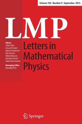 Managing Editor: Giuseppe Dito |  Letters in Mathematical Physics | Zeitschrift |  Sack Fachmedien