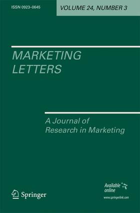 Editor-in-Chief: Sandy Jap |  Marketing Letters | Zeitschrift |  Sack Fachmedien