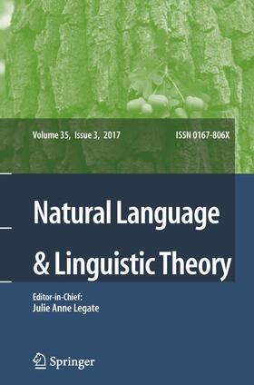 Editor-in-Chief: Julie A. Legate |  Natural Language & Linguistic Theory | Zeitschrift |  Sack Fachmedien