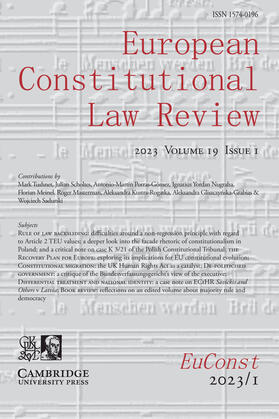 European Constitutional Law Review | Cambridge University Press | Zeitschrift | sack.de