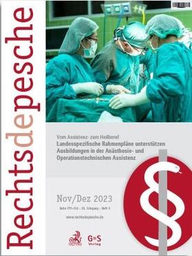 Rechtsdepesche für das Gesundheitswesen | C.H.Beck | Zeitschrift | sack.de