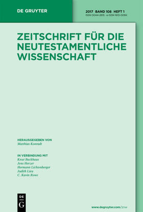 Zeitschrift für die neutestamentliche Wissenschaft | De Gruyter | Zeitschrift | sack.de