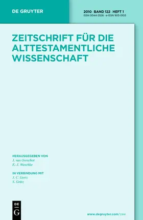  Zeitschrift für die alttestamentliche Wissenschaft | Zeitschrift |  Sack Fachmedien