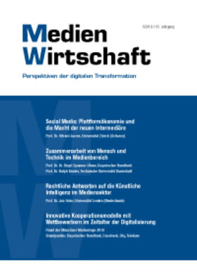 Hrsg.: Prof. Dr. Martin Gläser, Prof. Dr. Thomas Hess, Prof. Dr. Frank Lobigs, Prof. Dr. Insa Sjurts |  MedienWirtschaft | Zeitschrift |  Sack Fachmedien