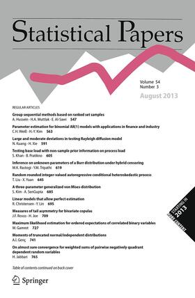 Editors: C. Müller / W. Krämer / W.G. Müller |  Statistical Papers | Zeitschrift |  Sack Fachmedien