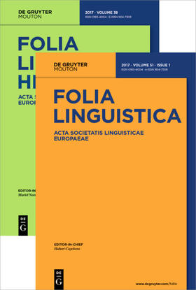 Editor-in-Chief: Fischer, Olga / Norde, Muriel |  Folia Linguistica | Zeitschrift |  Sack Fachmedien