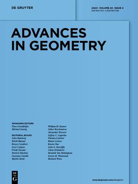  Advances in Geometry | Zeitschrift |  Sack Fachmedien