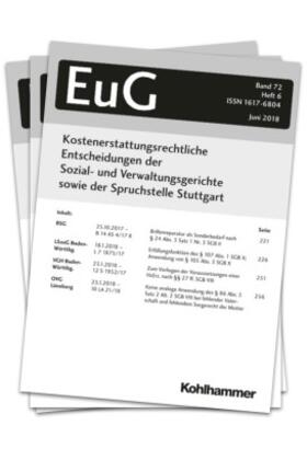 W. Kohlhammer GmbH |  Kostenerstattungsrechtliche Entscheidungen der Sozial- und Verwaltungsgerichte sowie der Spruchstelle Stuttgart | Zeitschrift |  Sack Fachmedien