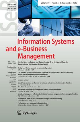 Editors-in-Chief: J. Becker / M.J. Shaw |  Information Systems and e-Business Management | Zeitschrift |  Sack Fachmedien