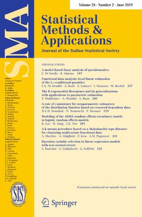  Statistical Methods & Applications | Zeitschrift |  Sack Fachmedien