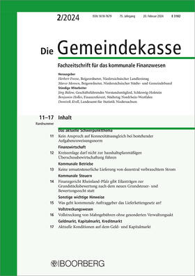 Die Gemeindekasse | Richard Boorberg Verlag | Zeitschrift | sack.de