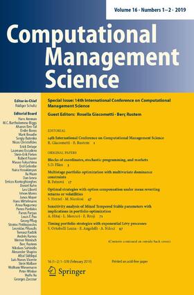  Computational Management Science | Zeitschrift |  Sack Fachmedien