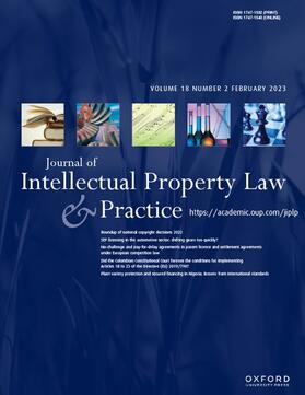 Journal of Intellectual Property Law & Practice | Oxford University Press | Zeitschrift | sack.de