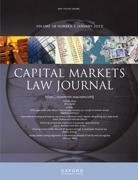  Capital Markets Law Journal | Zeitschrift |  Sack Fachmedien