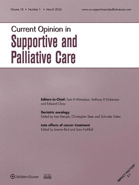  Current Opinion in Supportive and Palliative Care | Zeitschrift |  Sack Fachmedien