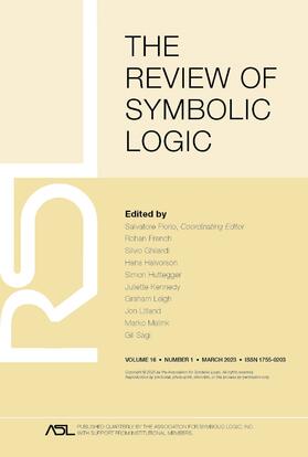  Review of Symbolic Logic | Zeitschrift |  Sack Fachmedien