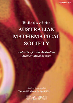  Bulletin of the Australian Mathematical Society | Zeitschrift |  Sack Fachmedien