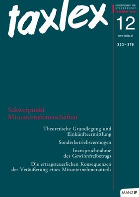 MANZ‘sche Verlags- und Universitätsbuchhandlung GmbH |  taxlex | Zeitschrift |  Sack Fachmedien