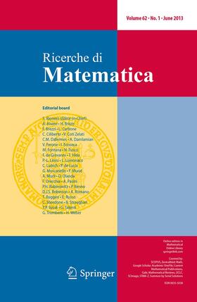Editor-in-Chief: Salvatore Rionero |  Ricerche di Matematica | Zeitschrift |  Sack Fachmedien