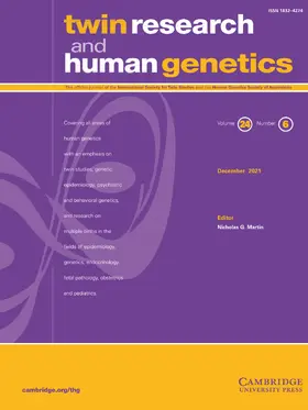  Twin Research and Human Genetics | Zeitschrift |  Sack Fachmedien