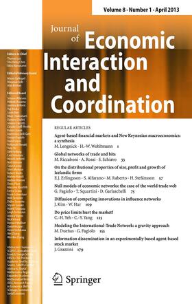  Journal of Economic Interaction and Coordination | Zeitschrift |  Sack Fachmedien