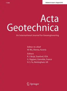 Editor-in-Chief: W. Wu |  Acta Geotechnica | Zeitschrift |  Sack Fachmedien