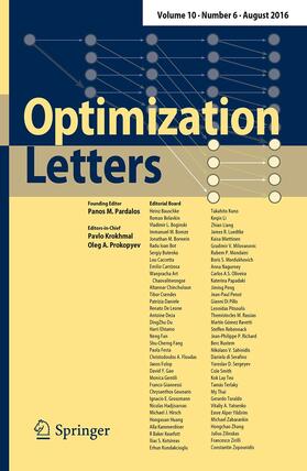  Optimization Letters | Zeitschrift |  Sack Fachmedien