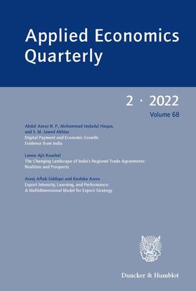 Applied Economics Quarterly | Zeitschrift |  Sack Fachmedien