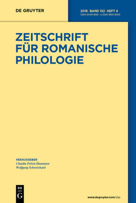 Zeitschrift für romanische Philologie | De Gruyter | Zeitschrift | sack.de