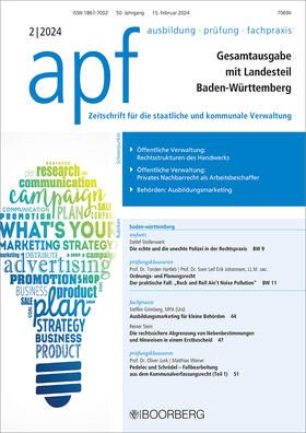 apf – Ausbildung – Prüfung – Fachpraxis | Richard Boorberg Verlag | Zeitschrift | sack.de
