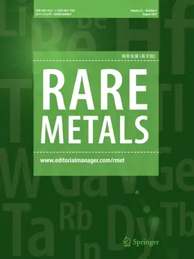 Editor-in-Chief: Hai-Ling Tu |  Rare Metals | Zeitschrift |  Sack Fachmedien