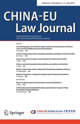  China-EU Law Journal | Zeitschrift |  Sack Fachmedien