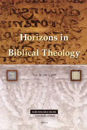  Horizons in Biblical Theology | Zeitschrift |  Sack Fachmedien