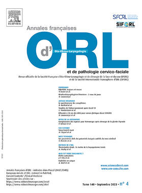  Annales francaises d'oto-rhino-laryngologie et de pathologie cervico-faciale | Zeitschrift |  Sack Fachmedien