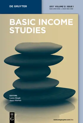 Hrsg. v. Haagh, Anne-Louise / Howard, Michael |  Basic Income Studies | Zeitschrift |  Sack Fachmedien