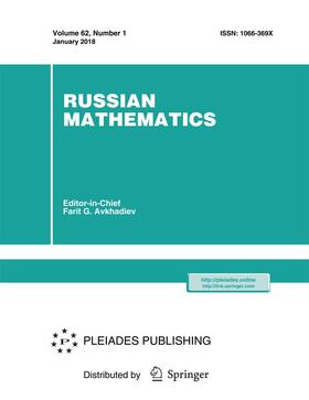 Editor-in-Chief: Farit G. Avkhadiev |  Russian Mathematics | Zeitschrift |  Sack Fachmedien