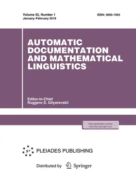  Automatic Documentation and Mathematical Linguistics | Zeitschrift |  Sack Fachmedien