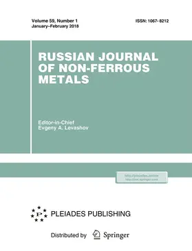 Editor-in-Chief: Evgeny A. Levashov |  Russian Journal of Non-Ferrous Metals | Zeitschrift |  Sack Fachmedien