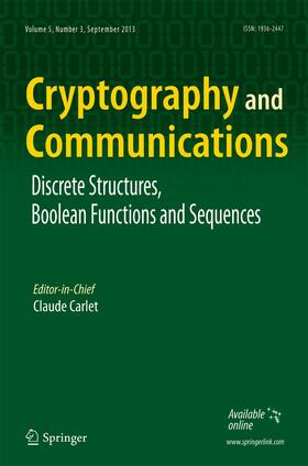  Cryptography and Communications | Zeitschrift |  Sack Fachmedien