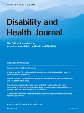  Disability and Health Journal | Zeitschrift |  Sack Fachmedien