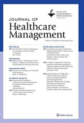  Journal of Healthcare Management | Zeitschrift |  Sack Fachmedien