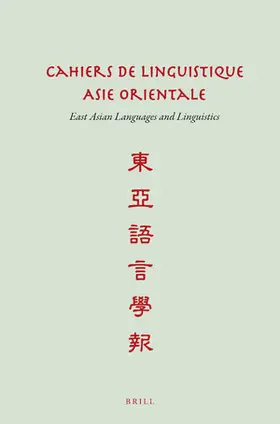  Cahiers de Linguistique Asie Orientale | Zeitschrift |  Sack Fachmedien