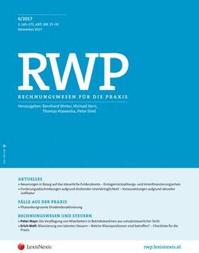 Mag. Bernhard Winter, Michael Kern, Thomas Hlawenka, Mag. (FH) Simone Kemptner |  RWP - Rechnungswesen für die Praxis | Zeitschrift |  Sack Fachmedien