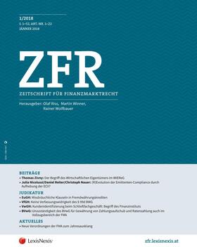 Dr. Peter Braumüller, Dr. Daniel Ennöckl, Dr. Nicolas Raschauer |  ZFR - Zeitschrift für Finanzmarktrecht | Zeitschrift |  Sack Fachmedien