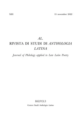  AL. Rivista di Studi di Anthologia Latina | Zeitschrift |  Sack Fachmedien