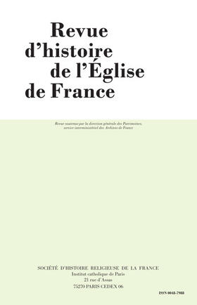  Revue d'Histoire de l'Eglise de France | Zeitschrift |  Sack Fachmedien