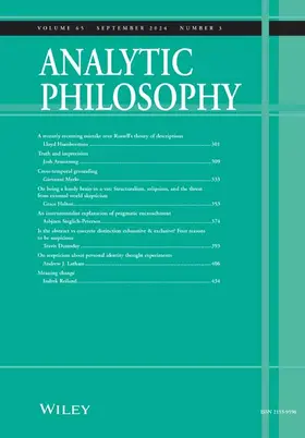  Analytic Philosophy | Zeitschrift |  Sack Fachmedien