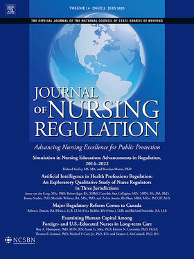 Journal of Nursing Regulation | Elsevier | Zeitschrift | sack.de