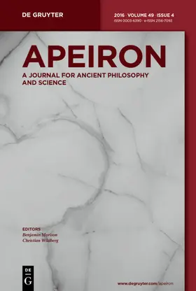 Hrsg. v. Wildberg, Christian / Morison, Benjamin |  Apeiron | Zeitschrift |  Sack Fachmedien